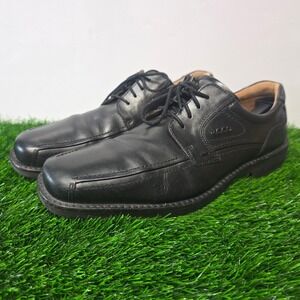 ECCO Mens Black Leather Lace Up Comfort Dress Shoes Size 46 US 12- 12.5 nice!